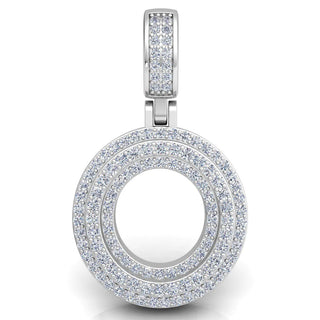 3 Carat Round Shaped Moissanite Letter "O" Pendant in Yelllow Gold