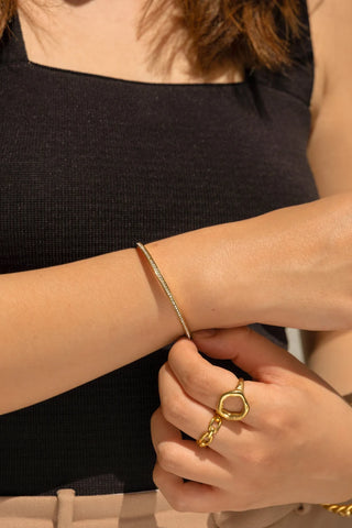 1.50 Carat Round Shaped Moissanite Bangle Bracelet For Women