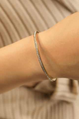 1.50 Carat Round Shaped Moissanite Bangle Bracelet For Women