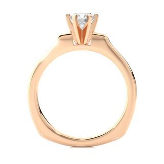 1 Ct Basket Set Moissanite Solitaire Ring In Rose Gold
