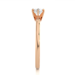 1 Ct Basket Set Moissanite Solitaire Ring In Rose Gold