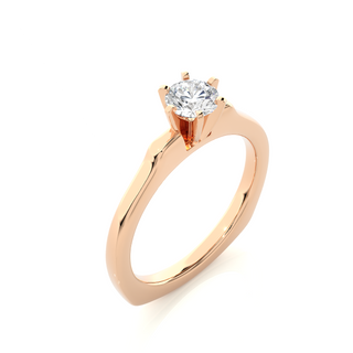 1 Ct Basket Set Moissanite Solitaire Ring In Rose Gold
