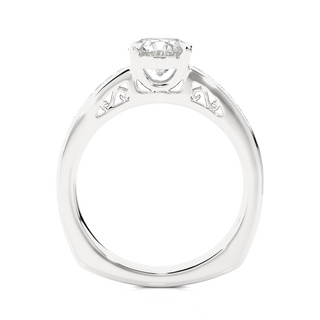 1.40 Ct Round Moissanite Basket Set Filigree Ring In White Gold