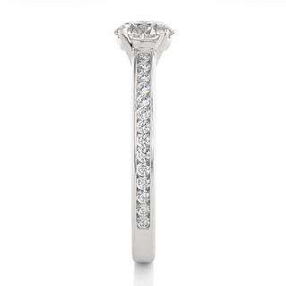 1.40 Ct Round Moissanite Basket Set Filigree Ring In White Gold