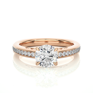 Basket Setting With Filigree Pattern Moissanite Ring rose gold