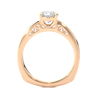 1.40 Ct Round Moissanite Basket Set Filigree Ring In Rose Gold