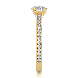 1.40 Ct Round Moissanite Basket Set Filigree Ring In Yellow Gold