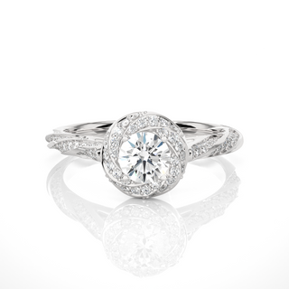 Bridge Accent Moissanite Wedding Ring silver