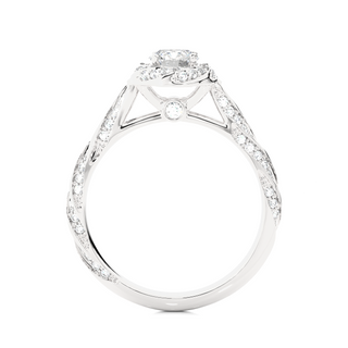 1.50 Carat 925 Sterling Silver Moissanite Ring in Halo Setting