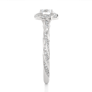 1.50 Carat 925 Sterling Silver Moissanite Ring in Halo Setting