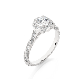 1.50 Carat 925 Sterling Silver Moissanite Ring in Halo Setting