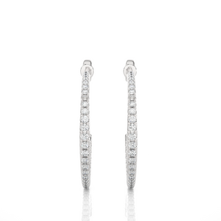 C-Hoop Push Back Moissanite Earrings silver