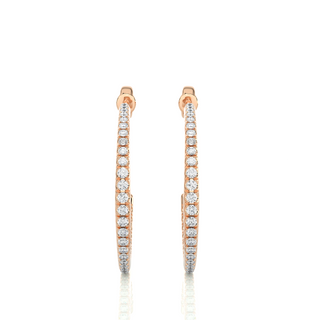 C-Hoop Push Back Moissanite Earrings rose gold