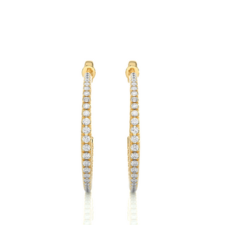 0.5 Carat Round Moissanite Push Back C Hoop Earrings In Rose Gold