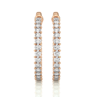 C-Hoop Surface Prong Moissanite Earrings rose gold