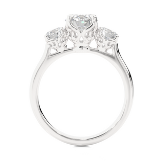 Center Claw Prong Round Stone Moissanite Ring silver