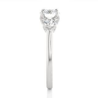 Center Claw Prong Round Stone Moissanite Ring silver