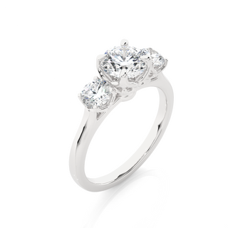 Center Claw Prong Round Stone Moissanite Ring silver