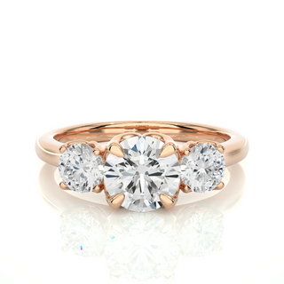 Center Claw Prong Round Stone Moissanite Ring rose gold