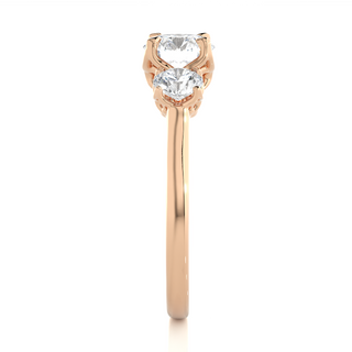 Center Claw Prong Round Stone Moissanite Ring rose gold