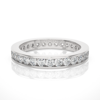Channel Setting Women's Engagement Ring silver