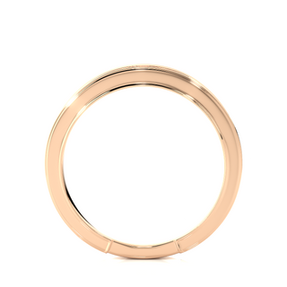 0.5 Ct Moissanite Bead Bright Setting Wedding Band In Rose Gold
