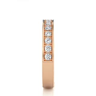 0.5 Ct Moissanite Bead Bright Setting Wedding Band In Rose Gold