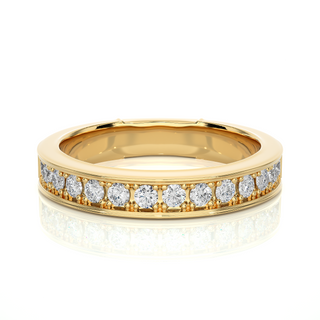 0.5 Ct Moissanite Bead Bright Setting Wedding Band In White Gold