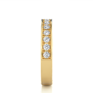 1 Ct Channel Set Round Moissanite Band In Yellow Gold
