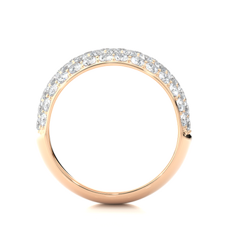 1.5 Carat Round Moissanite Wedding Band In Rose Gold