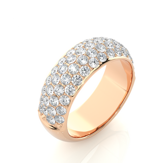 1.5 Carat Round Moissanite Wedding Band In Rose Gold