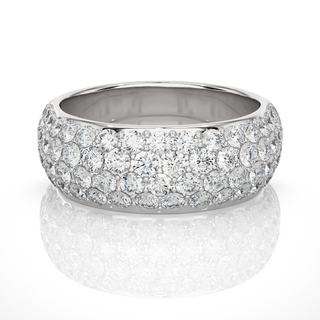 Clustered Moissanite Wedding Ring white gold