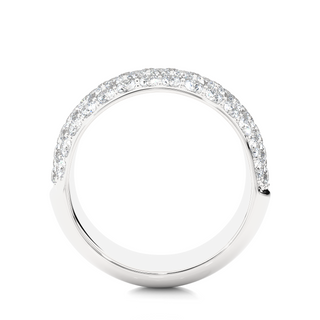1.5 Carat Round Moissanite Wedding Band In White Gold