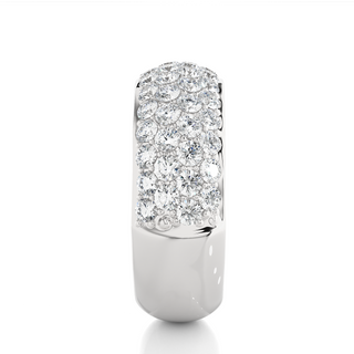 1.5 Carat Round Moissanite Wedding Band In White Gold