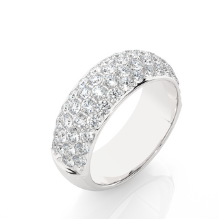 1.5 Carat Round Moissanite Wedding Band In White Gold
