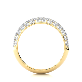 1.5 Carat Round Moissanite Wedding Band In Yellow Gold