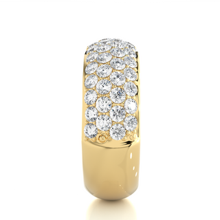 1.5 Carat Round Moissanite Wedding Band In Yellow Gold