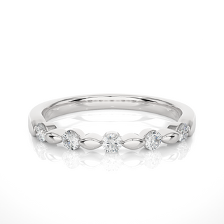 Five Round Stone Moissanite Engagement Ring silver
