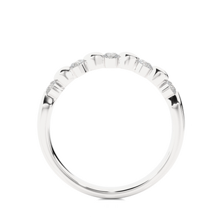 0.5 Carat Five Stone Round Moissanite Wedding Band In Silver