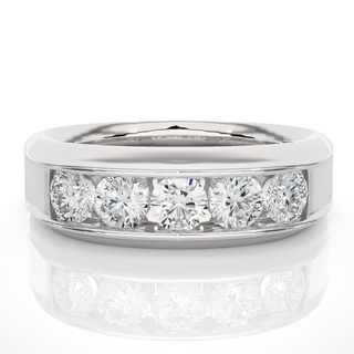 Five Stone Channel Setting Ring silver