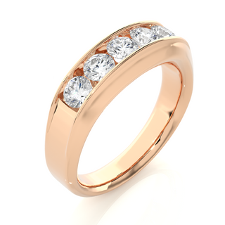 Five Stone Channel Setting Ring rose gold