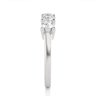 0.50 Ct Five Stone Moissanite Wedding Band In White Gold