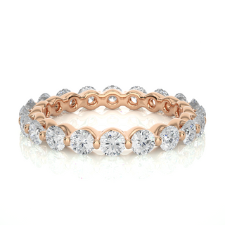 Floating Moissanite Wedding Ring For Women rose gold