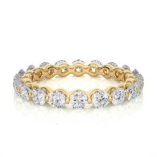 1.50 Ct Round Cut Moissanite Wedding Band For Women In Rose Gold