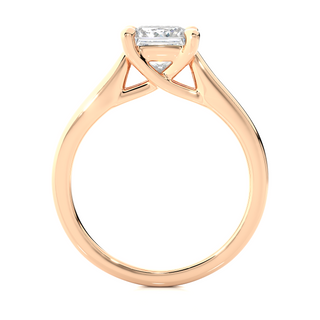 1 Ct Princess Cut Moissanite Solitaire Engagement Ring in Rose Gold