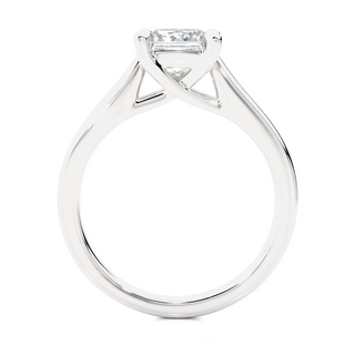 1 Carat Princess Cut Moissanite Solitaire Engagement Ring in Silver