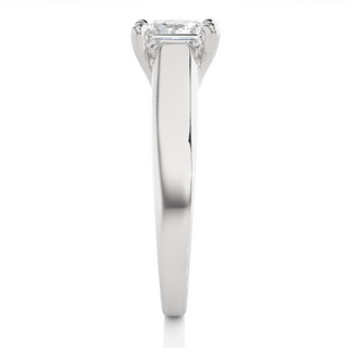 1 Carat Princess Cut Moissanite Solitaire Engagement Ring in Silver
