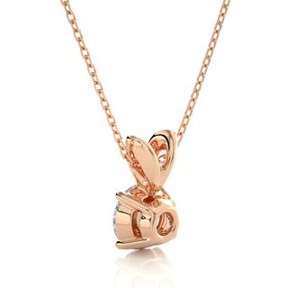 1 Carat Round Moissanite Solitaire Pendant in Rose Gold