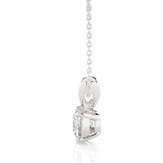 1 Carat Round Moissanite Solitaire Pendant in White Gold