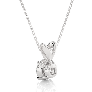 1 Carat Round Moissanite Solitaire Pendant in Silver